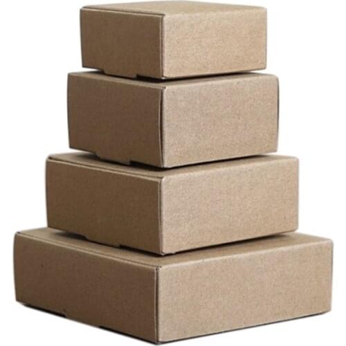 50Pcs/Lot Kraft Paper Candy Box Cardboard Handmade DIY Favor and Gift Package Home Christmas Party Wedding Decoration 15 Sizes