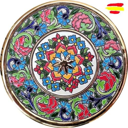 Ceramic plate 17cm./6.7 inch diameter - ceramics glazed up handmade - Made in Spain - gold 24k - ARTECER - MIJASCERAMIC