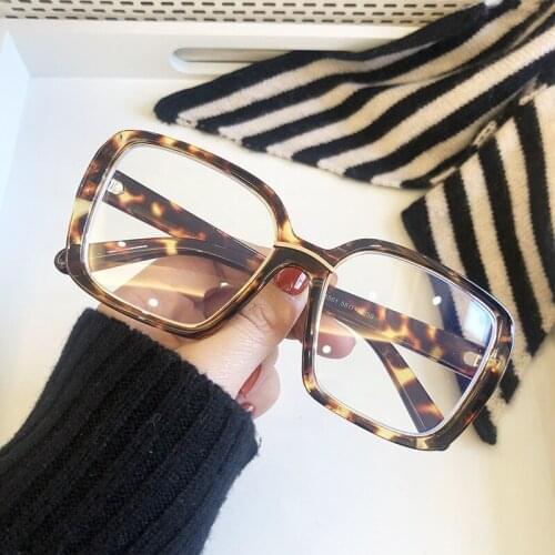Classic Leopard Frame Square Eyeglasses for Women Men Fashion Transparent Glasses Frames Fashion Retro Clear Myopia Frame Lady