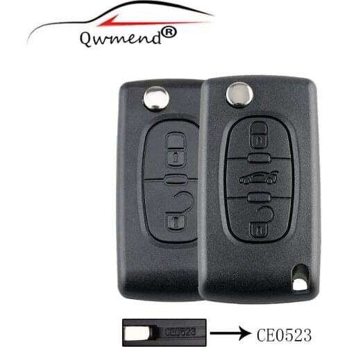 2/3Buttons Remote Car key shell VA2/HU83 Blade For Citroen C1 C2 C3 C4 C5 Berlingo Picasso For Peugeot CE0523 Model No logo