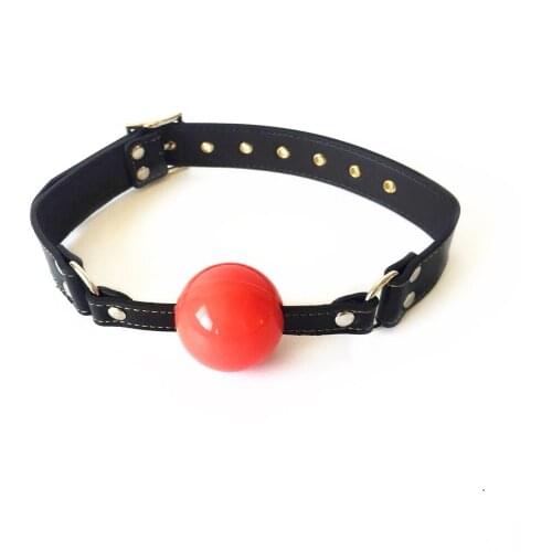 Leather harness bondage belt mouth gag silicone ball adult bdsm fetish gags sex products for woman erotic toys Product Descri