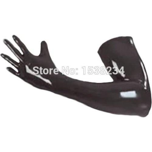 Latex Gloves Rubber 0.8mm PLUS Thick 0.8MM Black Latex Long COSPLAY Gloves