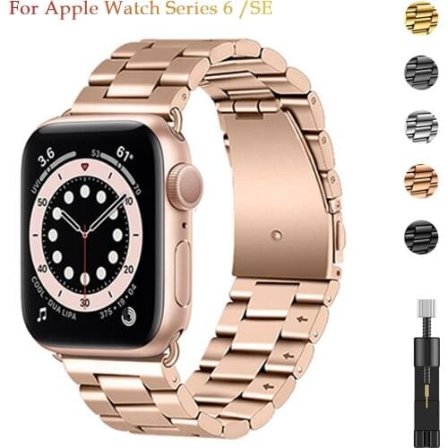 Metal Strap for Apple Watch 6 SE 5 4 3 2 44mm 40mm 42mm 38mm Stainless Steel Strap for Apple Watch 6 SE Replacement Watchstraps