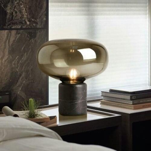 Postmodern minimalist marble Nordic designer bedside lamp bedroom living room creative personality small table lamp WF1026