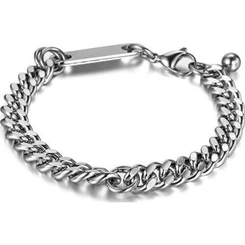 Minimalism 8mm Stainless Steel Curb Cuban Link Chain Bracelets for Men Wrist Jewelry Gifts Bracelet Wholesale Punk Bangles