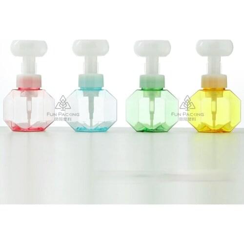 Foaming Lotions Refillable Bottle 300ml Soap Bottle Flower Pump Head Shower Gel Container Soap Shampoo Cosmetic Empty Bottle