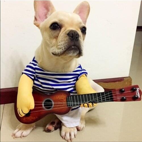 Trendy Halloween Costumes Pet Clothing Funny Guitar Dog Cloth Pet Puppy Coat For Puppy Dog French Bulldog Outfit for kitten