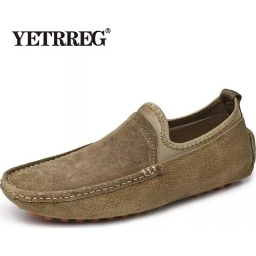 Brand Fashion Men Driving Shoes High Quality Genuine Leather Loafers Moccasins Mens Flats Breathable Boat Shoes Casual Shoes