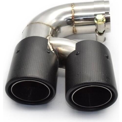 1 Pcs 304 Stainless Steel Carbon Fiber Exhaust Tip Car Exhaust Muffler Tip Tailpipe For BMW 118i F20 63mm Nozzle
