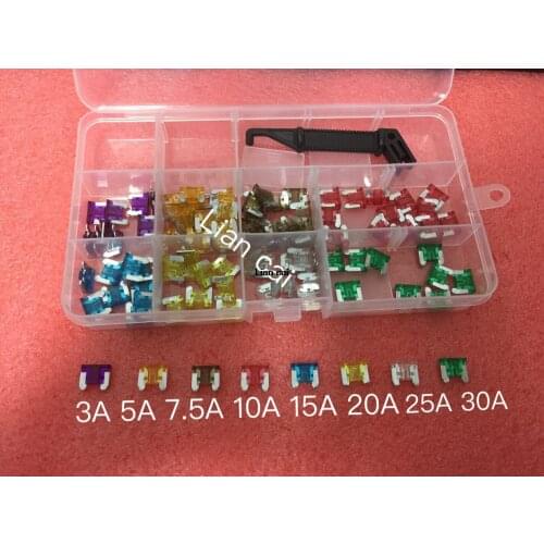 New 100pcs Micro Auto Car Mini Blade Fuses Assortment Kit with Black Puller 3A 5A 7.5A 10A 15A 20A 25A 30A For Car Auto Truck