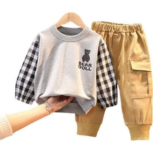 New Spring Autumn Baby Boys Girls Clothes Fashion Children Cotton T-Shirt Pants 2Pcs/Sets Toddler Sports Costume Kids Tracksuits