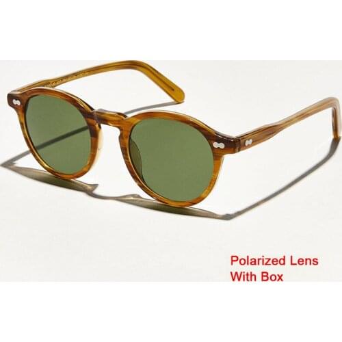 Round Johnny Depp Sunglasses Man Lemtosh Sun Glasses Polarized Lens Woman Luxury Brand Vintage Acetate Glasses Frame Top Quality