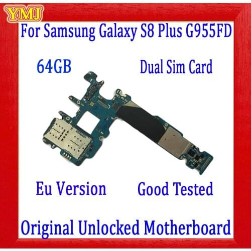 Original unlocked for Samsung Galaxy S8 Plus G955F G955FD G955U/S8 G950F G950FD G950U Motherboard,64GB with Full Chips& Android
