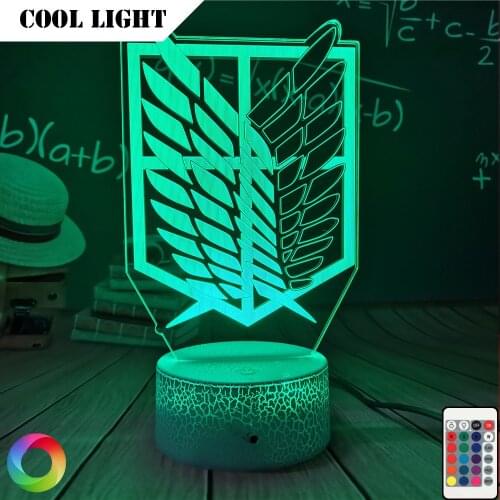 Anime Attack on Titan Night Light Led Logo Children Kids Boys Gift Manga Japanese Anime Bedroom Desk Lamp Shingeki no Kyojin