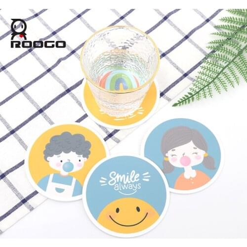 Roogo Tea And Coffee Coaster The Sweet Time Lovely Theme Type Round Pads Home And Kitchen Use Mats And Pads Desktop Decoration