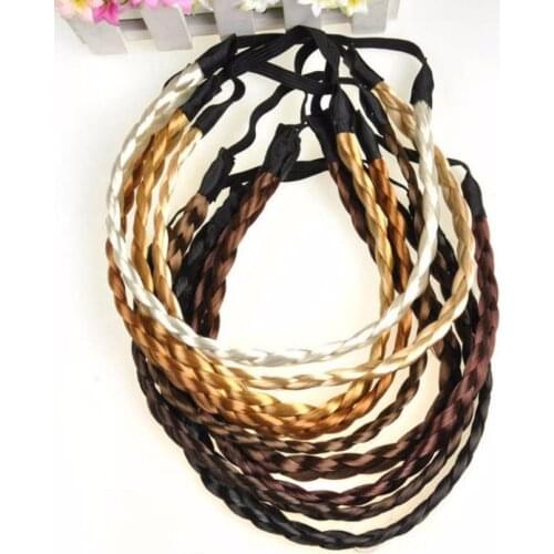 1PC Women Girls Synthetic Wig Twist Hair Bands Fashion Braids Hair Accessories Women Bohemian Elastic Headband Stretch For Party