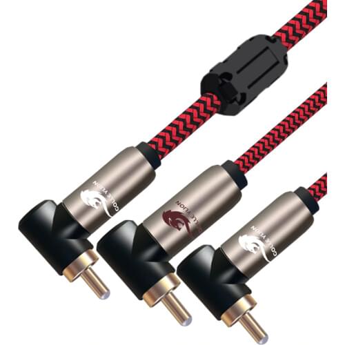 RCA Splitter Y Cable for Subwoofer Amplifier Decoder Sound Box Angle RCA to 2 RCA Premium Audio Cable Braided 1M 2M 3M 5M 8M 10M