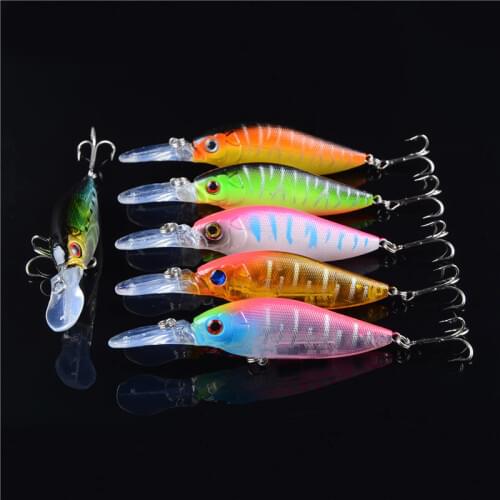 Minnow Fishing Lure 6Pcs/set12g/11cm Bionic Bait Artificial Sinking ABS Plastic Hard Bait Wobbler Swim bait 3D Eyes 6# With Hook