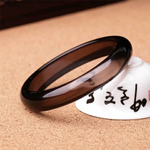 Drop Shipping Natural Ice Obsidian Bangle Women Female Round Crystal Fashion Natural Stone Bangle Bracelet 57mm 58mm 59mm 60mm