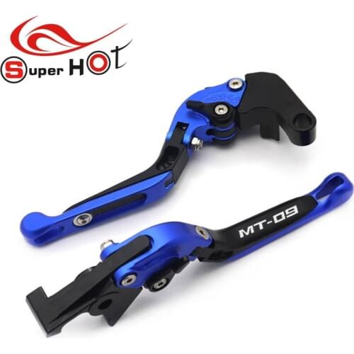For YAMAHA MT09 MT-09 2014-2020 Motorcycle Accessories Adjustable Brake Clutch Levers Handlebar Hand Grips ends With MT09 LOGO