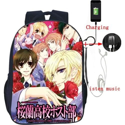 Yaoi Anime Laptop Backpack Anti-theft Waterproof School Backpack USB Charging Rucksack Men Women Knapsack Boys Girls Bookbag