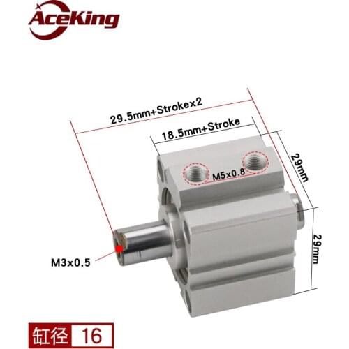 SDAD16X10X15X20X25\30\35\40\45X50\75\100BS double-shaft thin cylinder SDAD SDAD16-10 SDAD16-15 SDAD16-20 SDAD16-25 SDAD16-30
