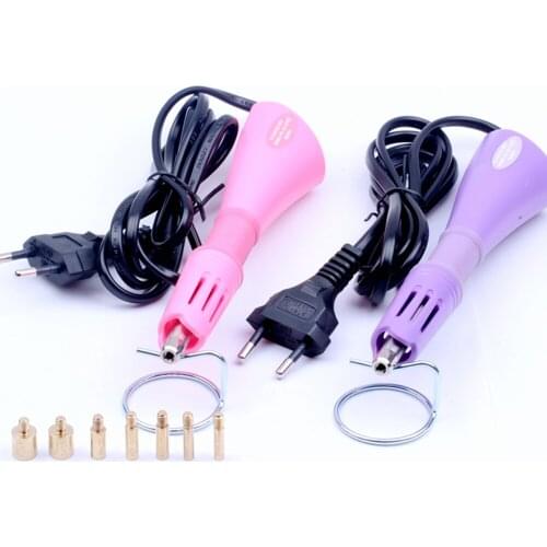 EU/US plug purple/pink Fast Heated! Iron-on Hot Fix Rhinestone Applicator Wand Heat-fix Tool DIY Garment Shoes stick drill tool