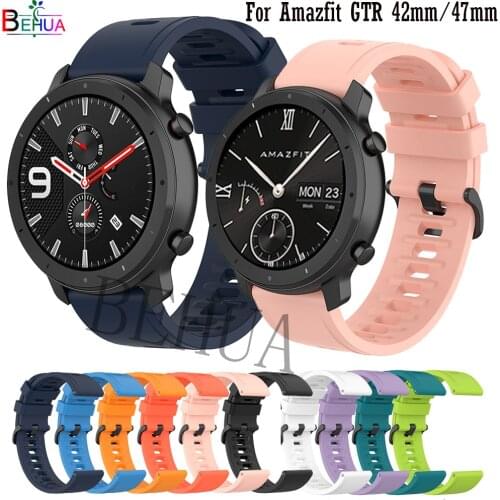 Silicone Strap For Huami Amazfit GTR 47mm / GTR 42mm Smart 20 /22mm Watchband Wristband For Garmin Forerunner 645 245 M Bracelet