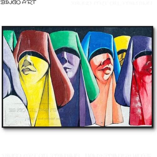 Hand-painted Modern Graffiti Figures Pop Art Wall Picture Handmade Beautiful Wall Art Graffiti Figures Oil Painting for Wall Art