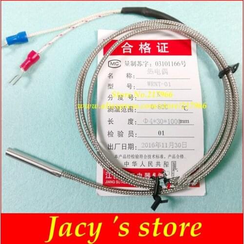 4*30mm PT100 K E type thermocouple K temperature sensor stainless steel surface probe temperature control temperature measure