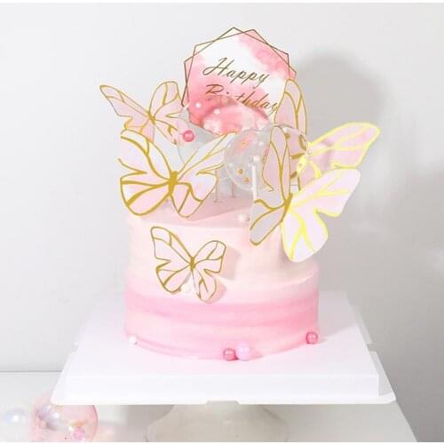 Cake Topper Butterfly Design Cake Decor Ornament Creative Baking Accessories for Party Cake Decor Cake Topper