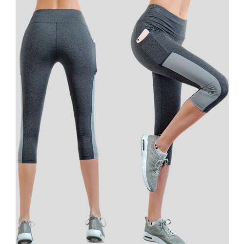 Yoga Pants Womens High Waist Hip Lifting Seven Cent Pants Training Speed Dry Elastic Fitness Tight Pants Womens Leggings