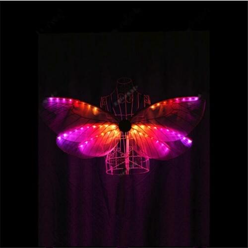 TC-171B Programmable Belly dance women wears ballroom led costumes wings bar club show clothe wings dress dj catwalk performance