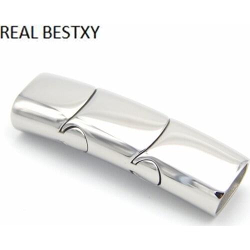20pcs/lot hole size 12.3*6.3MM Custom logo Stainless Steel Rectangle Magnetic Clasp Connectors Charm Magnet Buckle BRACELETS