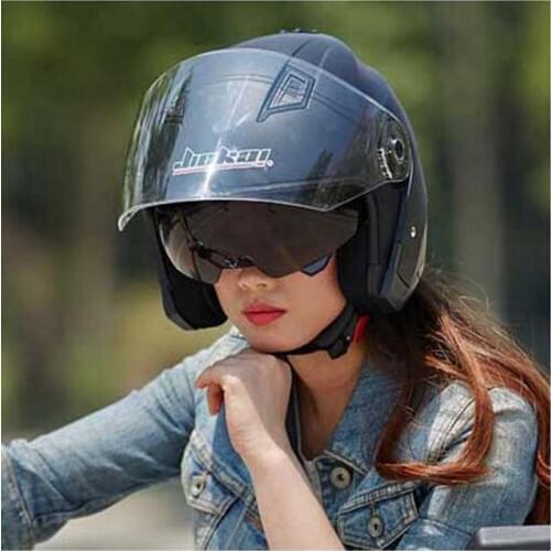 2019 New Knight safety protection JIEKAI Double lens Motorcycle Helmet ABS Half Face Motorbike Helmets Size M L XL XXL 10 colors