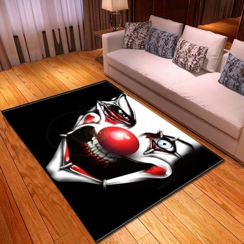 Nordic 3D Clown Carpet Kids Play Mats Soft Flannel Memory Foam Large Carpets for Living Room Bedroom Halloween Party Area Rugs
