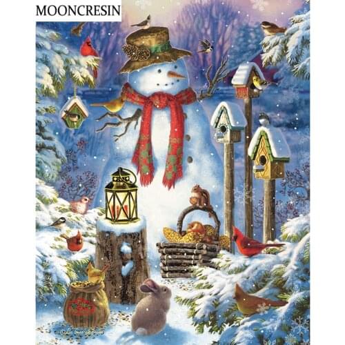 5D Diy Diamond Painting Snowman Mosaic Pictures Of Rhinestones Diamond Embroidery Needlework Stickers Christmas Tree Decoration