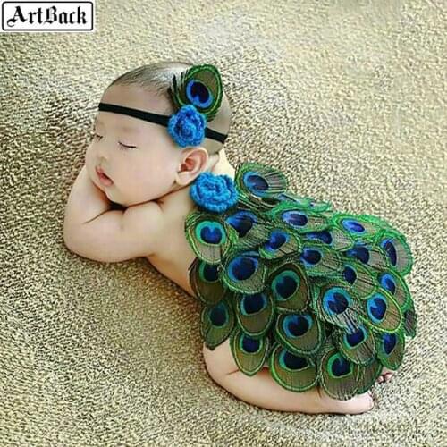 ARTBACK 5d diamond painting baby peacock feather full square / round drill diamond mosaic rhinestone sticker home decoration