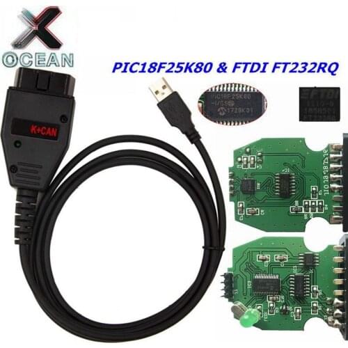 For VAG K+CAN K Can Commander 1.4 PIC18F25K80 FTDI FT232RQ OBD OBD2 Car Diagnostic Auto Tool Scanner cable For Audi For VW