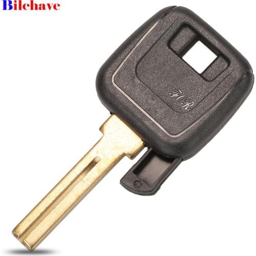 Bilchave Transponder Car Key For Volvo S40 V40 D30 S60 S80 XC90 XC60 Blank Key Case With Uncut NE66 Blade Replacement