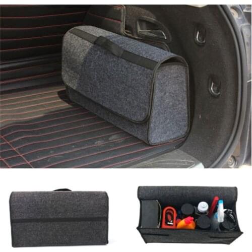 2020 Car Trunk Bag New Style Large Anti Slip Compartment Boot Storage Organiser Gray Case Utility Soft Felt Tool Bag