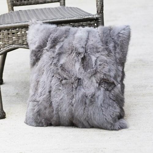 FREE SHIPPING CX-D-17D2 Home Textile Europe Patchwork Real Rabbit Fur Cushion Cover