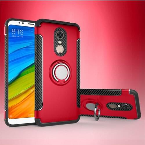 For Xiaomi Redmi 5 Plus Cases Note 5 Pro 5A Prime Hybrid Silicone Armor Metal Finger Ring Holder Xiomi Redmi5 6 6A 7 Phone Cover