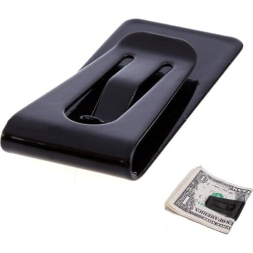 Stainless Steel Black Slim Pocket Cash Money Clip Holder Case C66