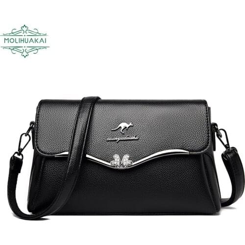 Ladies PU Leather Handbag Fashion Luxury Designer Messenger Bag Femme Sac A Main Double Shoulder Strap Single Shoulder Bags New