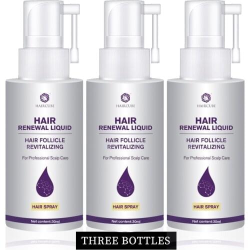 HAIRCUBE Hair Regrowth Serum for Thicker Hair Anti-hair Loss Spray for Men and Women Natural Ingredients Hair Care Product 3 Pcs