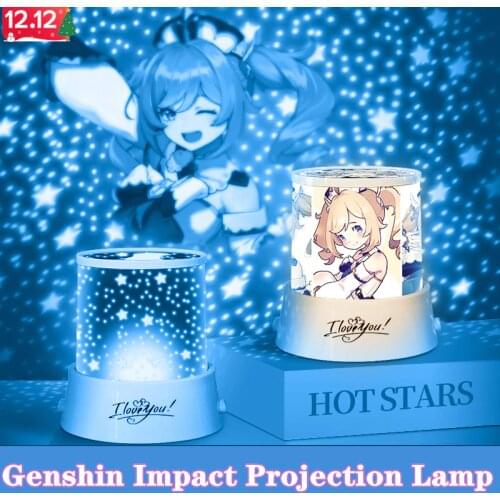 Game Cosplay Genshin Impact DIY Luminous Anime Accessories Projection Lamp Project 2021 New Year Birthday Gift Kids Holiday Toys