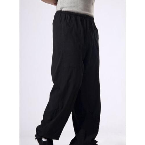 Chinese Mens Cotton Kung Fu Pant Martial Arts Trousers Wu Shu Costume Taichi Long Trousers