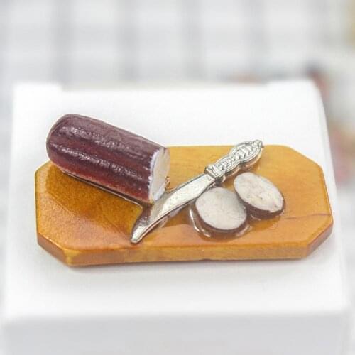 Dollhouse Food Scene Mini Vegetable Eggplant Cutting Board Model Toy DIY Crafts Mini Vegetable Eggplant