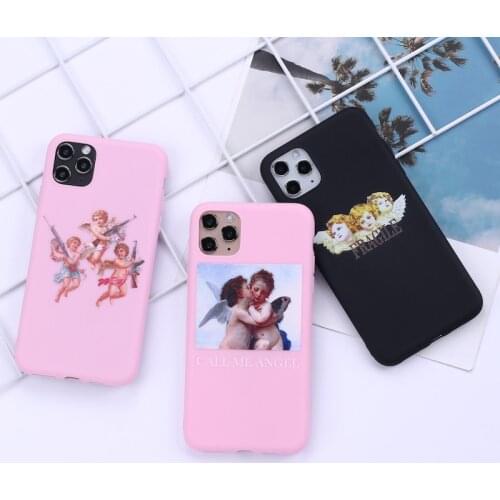 Cute Angel Girl Phone Cover For iPhone 11 Pro Max X XS XR Max 7 8 7Plus 8Plus 12 SE Soft Silicone Candy Case Fundas